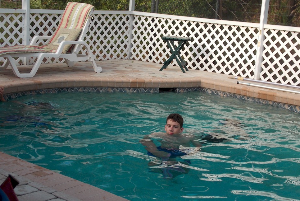 Cameron Takes a Swim